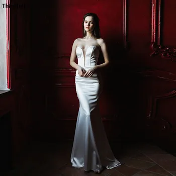 

Thinyfull Modest Mermaid Wedding Dresses Sweetheart Lace Up Back Vintage Cheap Bridal Gowns Beach Bride Dresses Robe Mariage