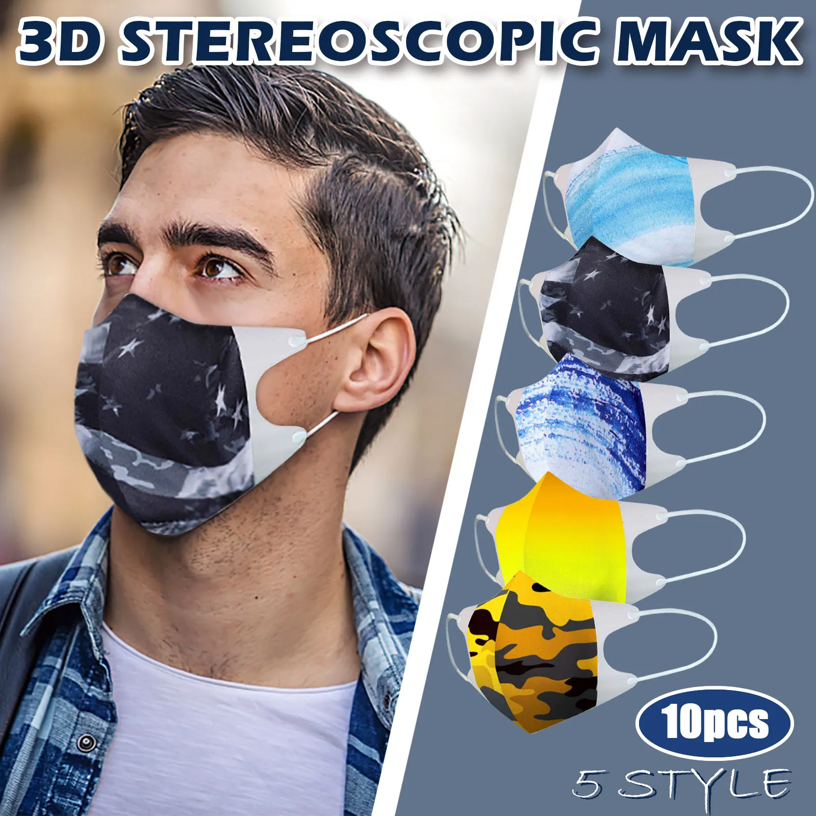 Disposable Printed Face Mask Breathable For Adult Print Men Halloween Mascarilla Mujer | Тематическая одежда и униформа