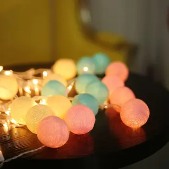 

2.2M 20 LED Cotton Ball Garland String Lights Outdoor Decoration Baby Bed Fairy Lights Wedding Holiday Christmas Lighting Decor