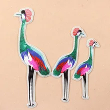 1 шт. Фламинго Животные Вышитые Патчи Железный патчи Одежда DIY полосатая одежда наклейки пользовательские значки ткань Parches