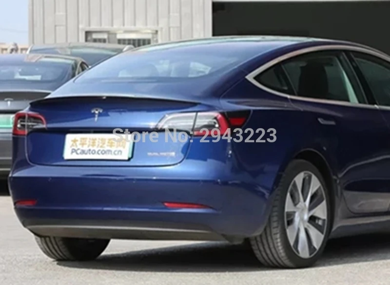 Для Новая Tesla модель 3 автомобильные аксессуары Высокое качество Настоящее углеродного волокна задний багажник спойлер заднего крыла украшения