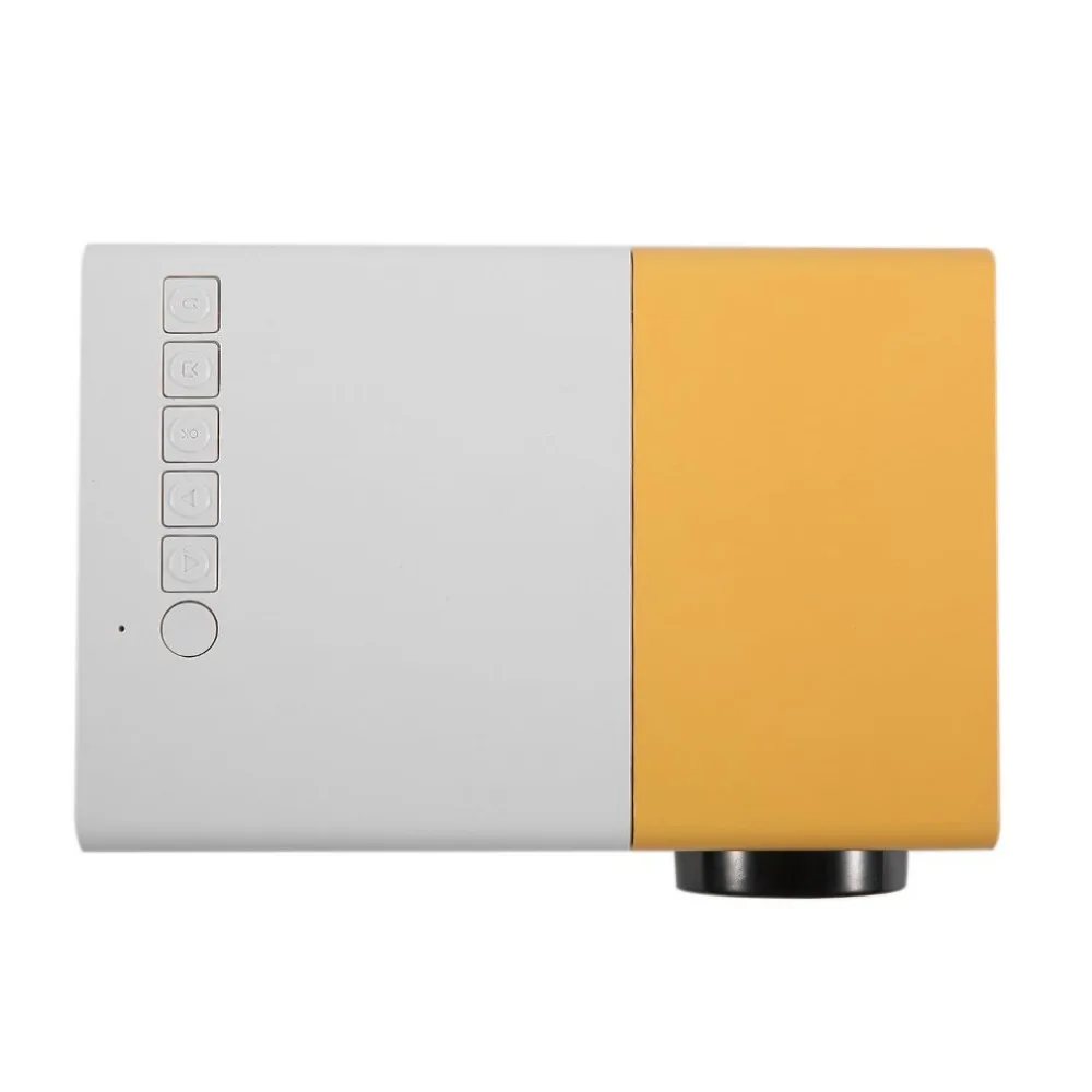 Профессиональный мини-проектор Full HD1080P для домашнего кинотеатра светодиодный ЖК-проектор для видео медиаплеера желтый и белый