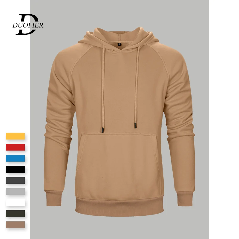 

Autumn Solid Men Hooded Sweatshirt Warm Fleece Male Casual Loose Hoodies Long Sleeve Men's Hip Hop Streetwear Pullover Tracksuit