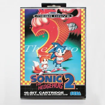 

Sonic The Hedgehog 2 with Box for 16 bit MD Video Game Card for Sega Mega Drive/Genesis