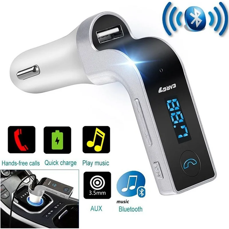 Автомобильный комплект громкой связи Bluetooth беспроводной FM-передатчик телефон