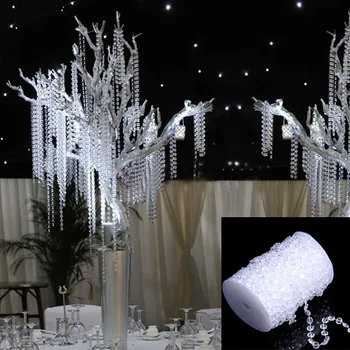 

99FT 30M Octagonal Acrylic Crystal Beads DIY Curtain Party Wedding Decor