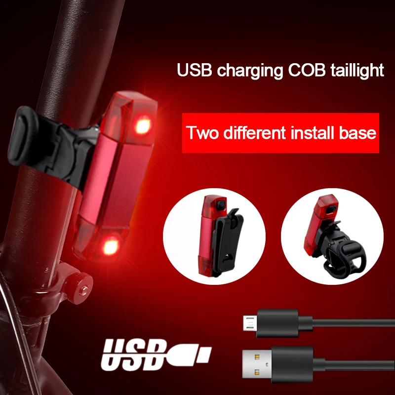Велосипедный задний светильник для велоспорта 3 режима MTB USB Перезаряжаемый велосипедный задний светильник светодиодный фонарь водонепроницаемый светильник Предупреждение ющий велосипедный светильник