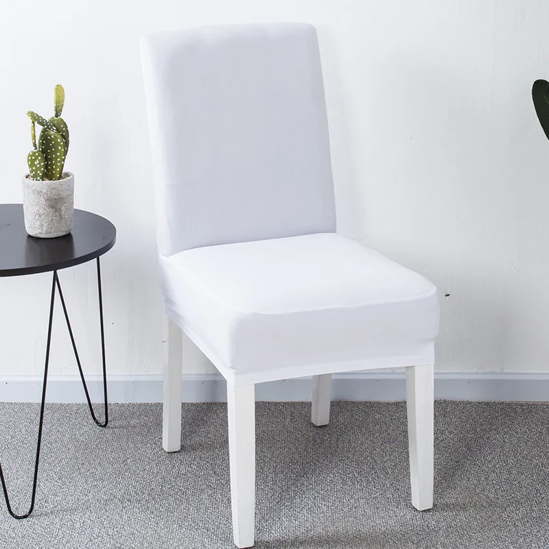 

Solid Color Spandex Removable Dining Room Chair Covers housse de chaise Home Wedding Decoration Stretch Chair Cover Living Room