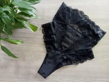

Sexy Panties Women High Waist Lace Thongs G Strings Underwear Ladies Hollow Out Underpants Imitation Lingerie Female