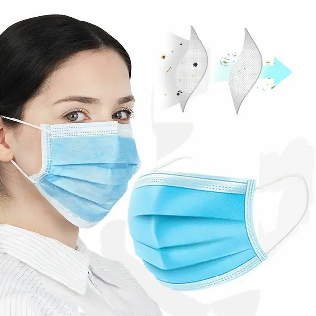 US $5.56  Spot Disposable Masks Antivirus Bacteria Mask Dust Air Filter Cotton Tape 3 Layers PM2.5 Filter Mas