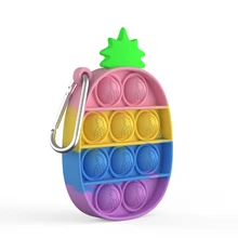Mini jouet licorne Push Bubble pour enfants, porte clés Pop Pop créatif décompresser le porte clés
