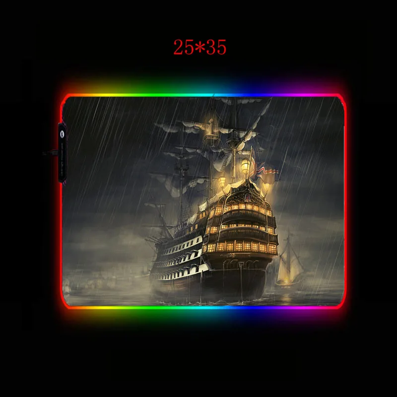 Большой игровой RGB коврик для мыши XGZ Sailboat геймерский большой компьютерный со