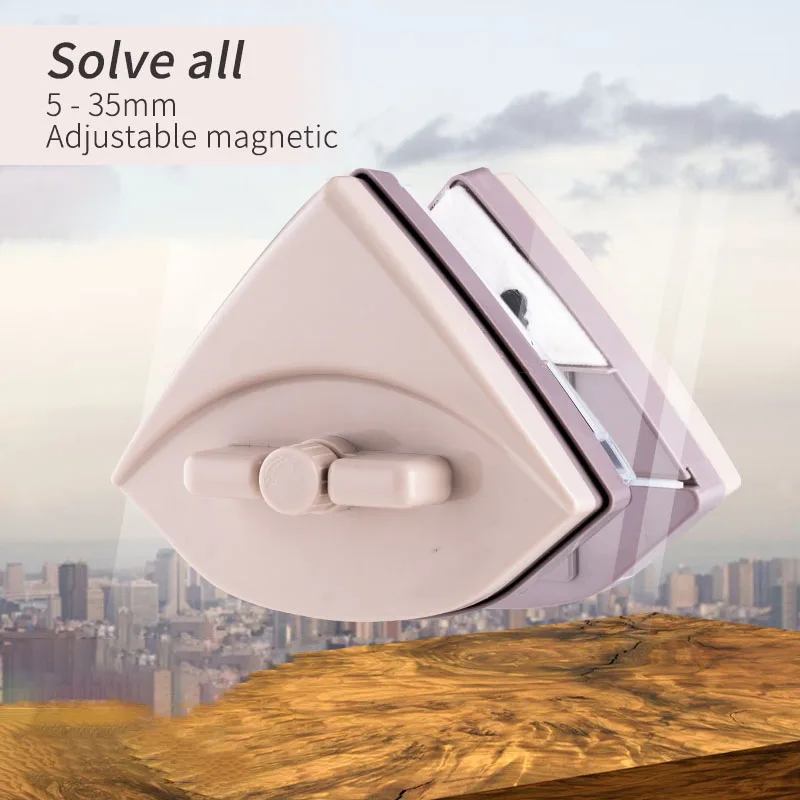 5-35mm Triangle Magnetic Window Glass Cleaning Brush Windows Glass Cleaner Tools Double Sided Wiper Surface Brush Washing Tools
