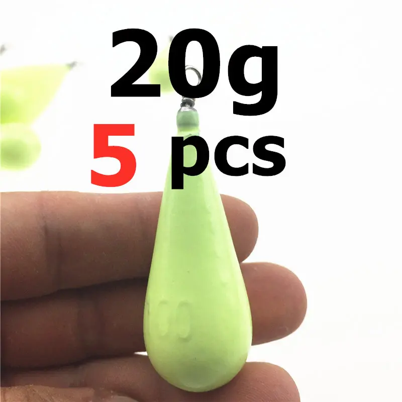 20g 10 г/15 г/20 г/30 г/40 г/50 г/60 г/80 г/100 г световой капли воды весовые весы флуоресцентный для рыболовного грузила рыболовные принадлежности - Цвет: 20g