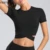 VERTVIE Tight Yoga Shirts Women Short Sleeve Cropped Gym Tops Fitness Running Workout Sport T-Shirts Спортивная одежда