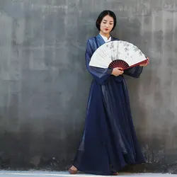 2019 hanfu пальто hanfu чистый темно-синий плащ китайский традиционный Древний женский повседневное Пальто Косплей hanfu солнцезащитный кардиган