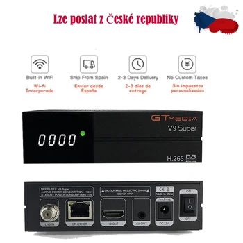 

GT Media V9 Super DVB-S2 Freesat Satellite Receiver V8 Super New Version H.265 WIFI Year Europe Spain PT DE PO TV decoder