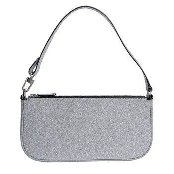 

Diamond Baguette Bag 2020 New Style Fashion Handbag Rachebella Glitter Silver Solid Color Shoulder Bags Underarm Evening Clutch