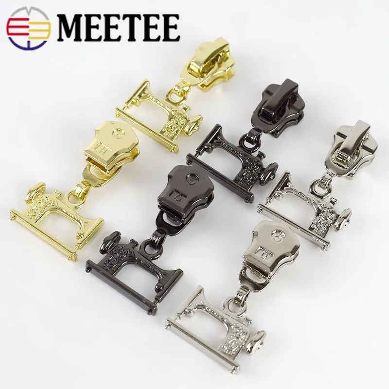 10 шт. 3#5# Meetee ползунки для застежки-молнии для металла и молния из смолы язычок DIY ремонт на молнии Наборы Швейные сумки аксессуары F2-5