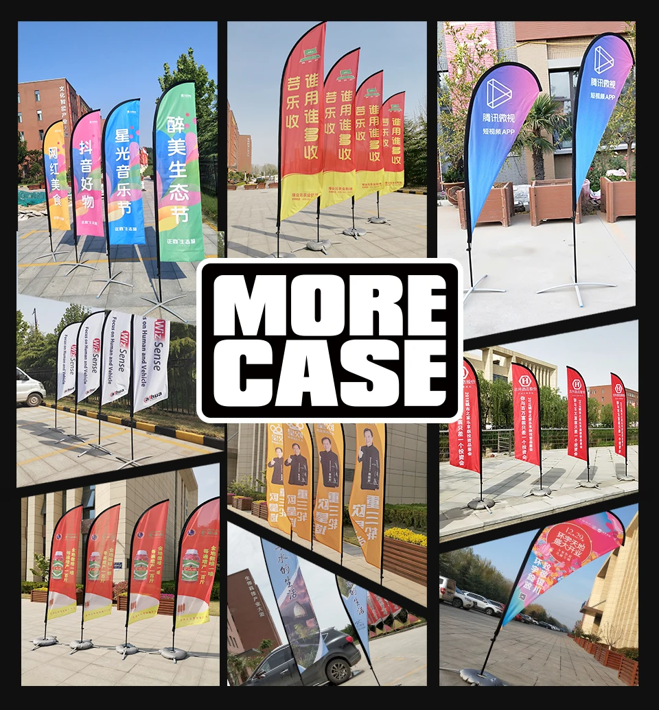 Strand-Fahnenmast, Federn, tropfenförmige Flaggen und Banner mit Sockel, individueller Druck, Club-Werbung, Sport, Outdoor, mit Werbeaktion – Detail 7