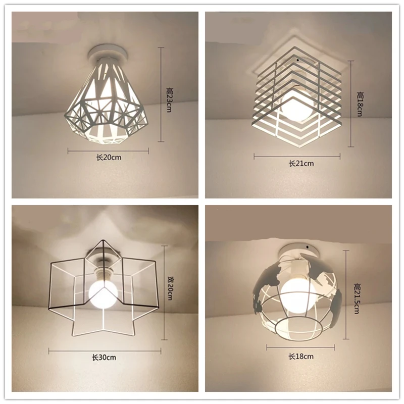 Современный нордический минимализм, белый светодиодный потолочный светильник для дома, коридора, спальни, деко, кухни, интерьера, лофт, квадратная круглая звезда, E27