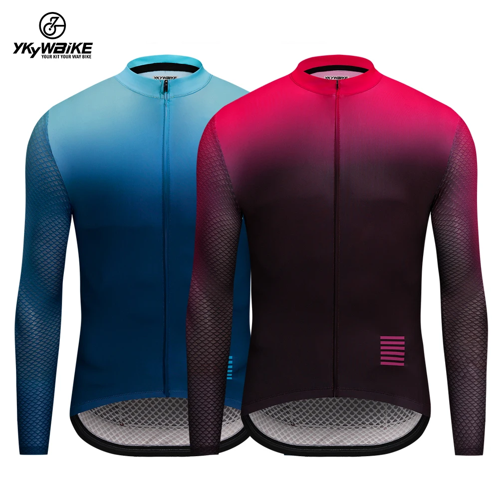 YKYWBIKE Summer Breathable cycling jersey men Reflective mtb jersey bike tops 