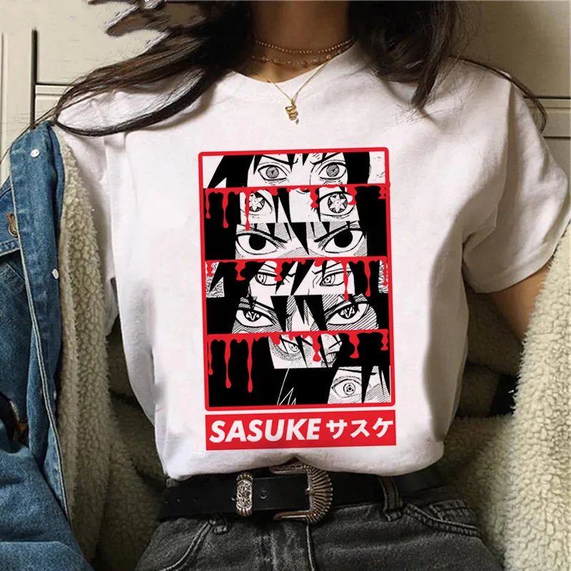 Anime Gaara Graphic T-shirt Women Tops Summer Short sleeve Japanese Sasuke tshirt Harajuku Punk clothes woman tshirts funny t shirts