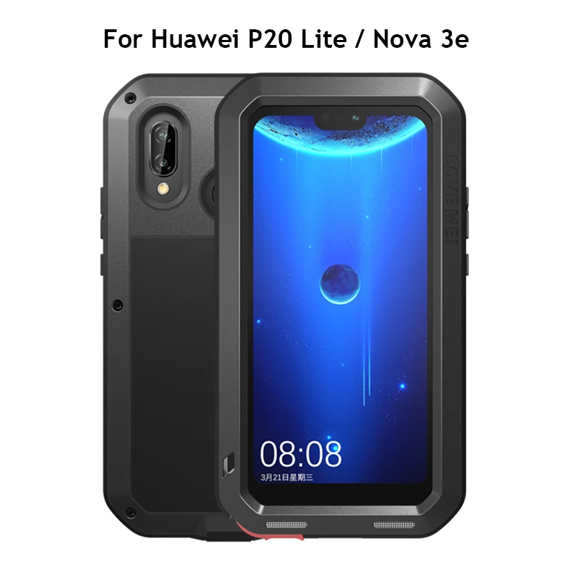 Бренд Love Mei чехол для huawei P20 Lite противоударный металлический Nova 3E полный корпус