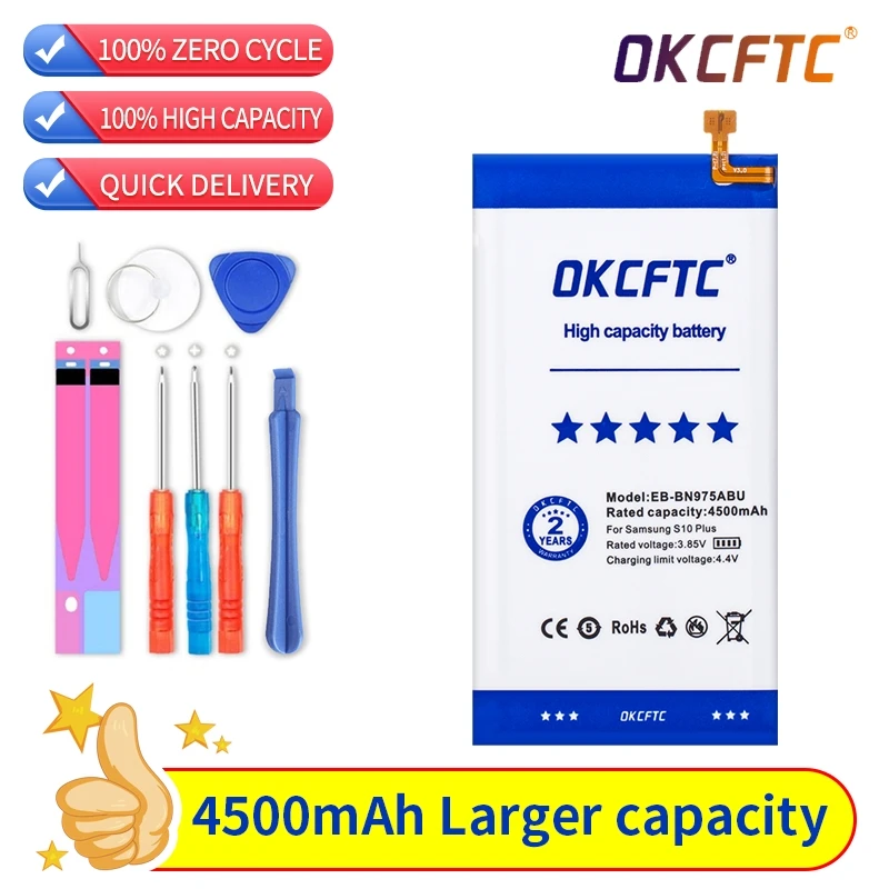 

Original Battery EB-BG975ABU For Samsung Galaxy S10 Plus S10+ SM-G975F/DS SM-G975U G975W G9750 4500mAh