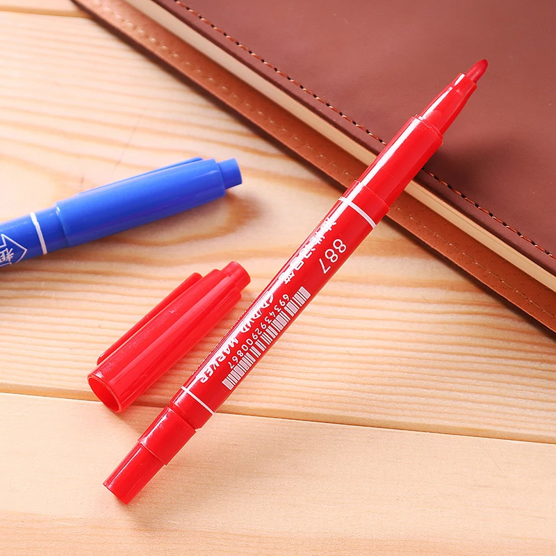 Double Writing Function Marking Pen 0.5/1.0 MM Nib Ink Waterproof Art Markers