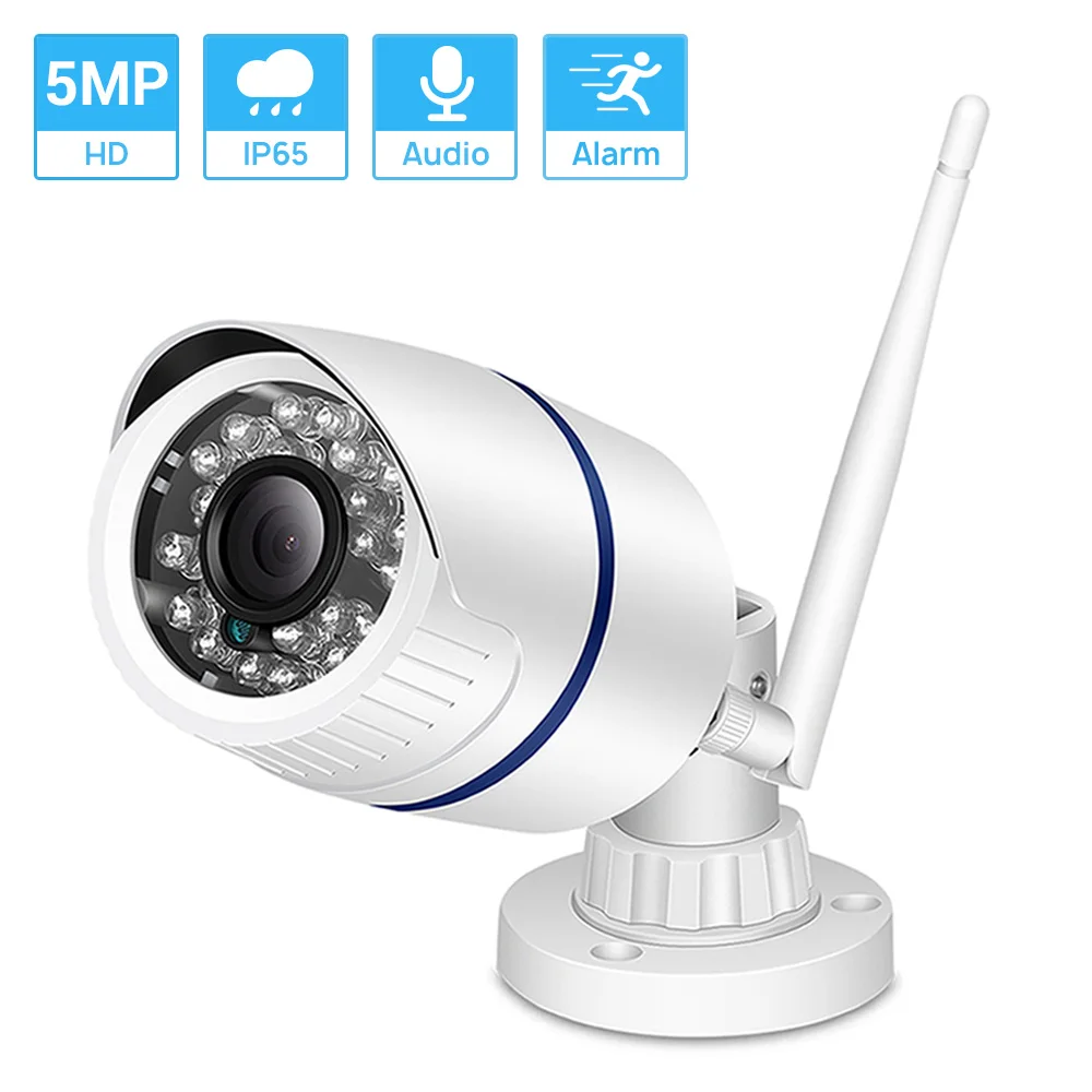 Hamrolte Wifi Camera 5MP Bullet Waterproof Outdoor Wireless/Wired IP Camera Audio Record IE Browser Xmeye Cloud RTSP iCSee|Surveillance Cameras| - AliExpress