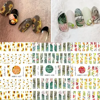

Newest hanyi 427 428 fuits design nail art sticker decal stamping back gule DIY nail decoration accessory