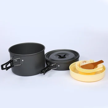 

Outdoor Picnic Aluminum Non-Stick Cookware 4-5 People Portable Combination Cookware Set Pot