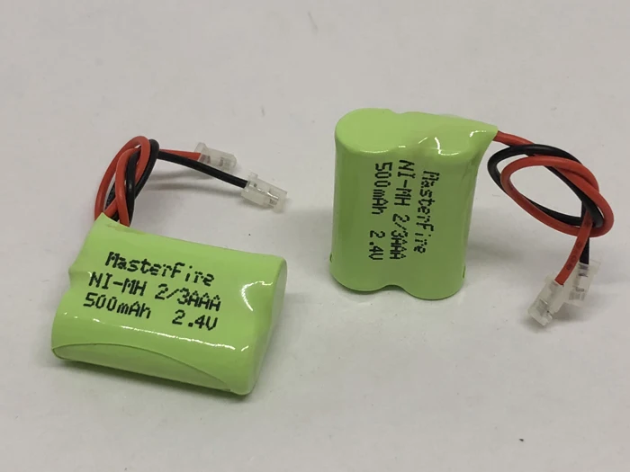 MasterFire 20 упак./лот Новый Ni MH 2/3AAA 2 4 V 500mAh NiMH 2/3 AAA аккумуляторная батарея с вилками для