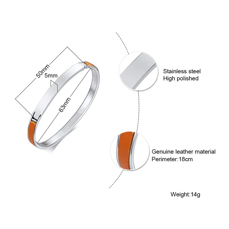 Vnox персонализировать пару браслетов для женщин мужчин нержавеющая сталь Натуральная кожа браслет настроить Подарок на годовщину