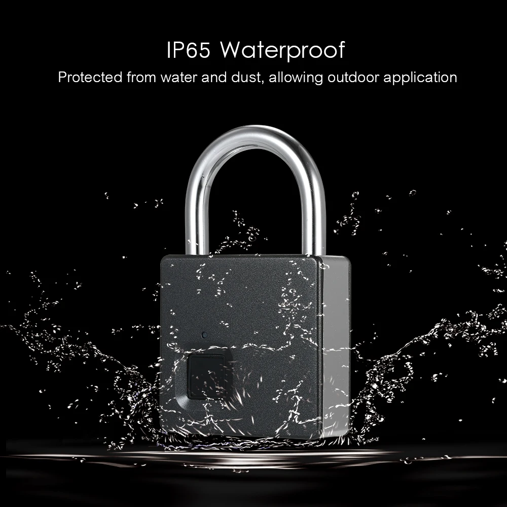 

New Door Luggage Lock Fingerprint Smart Lock USB Rechargeable 2 Keys/10 Sets Fingerprints Waterproof Anti-Theft Security Padlock