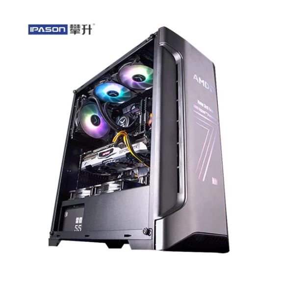 IPASON игровые компьютеры AMD R7 3700X выделенная карта RX5700 8G 256G SSD DDR4 16G ram для игры PUBG сборка Настольный игровой ПК