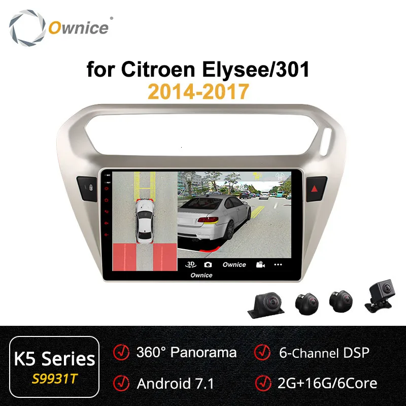 Ownice K1 K2 K3 Android 9,0 автомобильный Радио плеер для peugeot 301 для Citroen Elysee gps 2G ram 32G rom Поддержка SIM - Цвет: S9931 K5