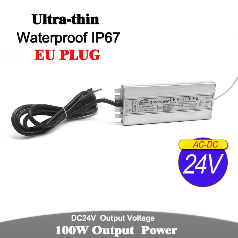 ЕС вилка DC12V DC24V 60 Вт 72 Вт 100 Вт 120 Вт 150 Вт IP67 Трансформаторы освещения AC DC 12 В 24 в водонепроницаемый источник питания для Светодиодный CCTV