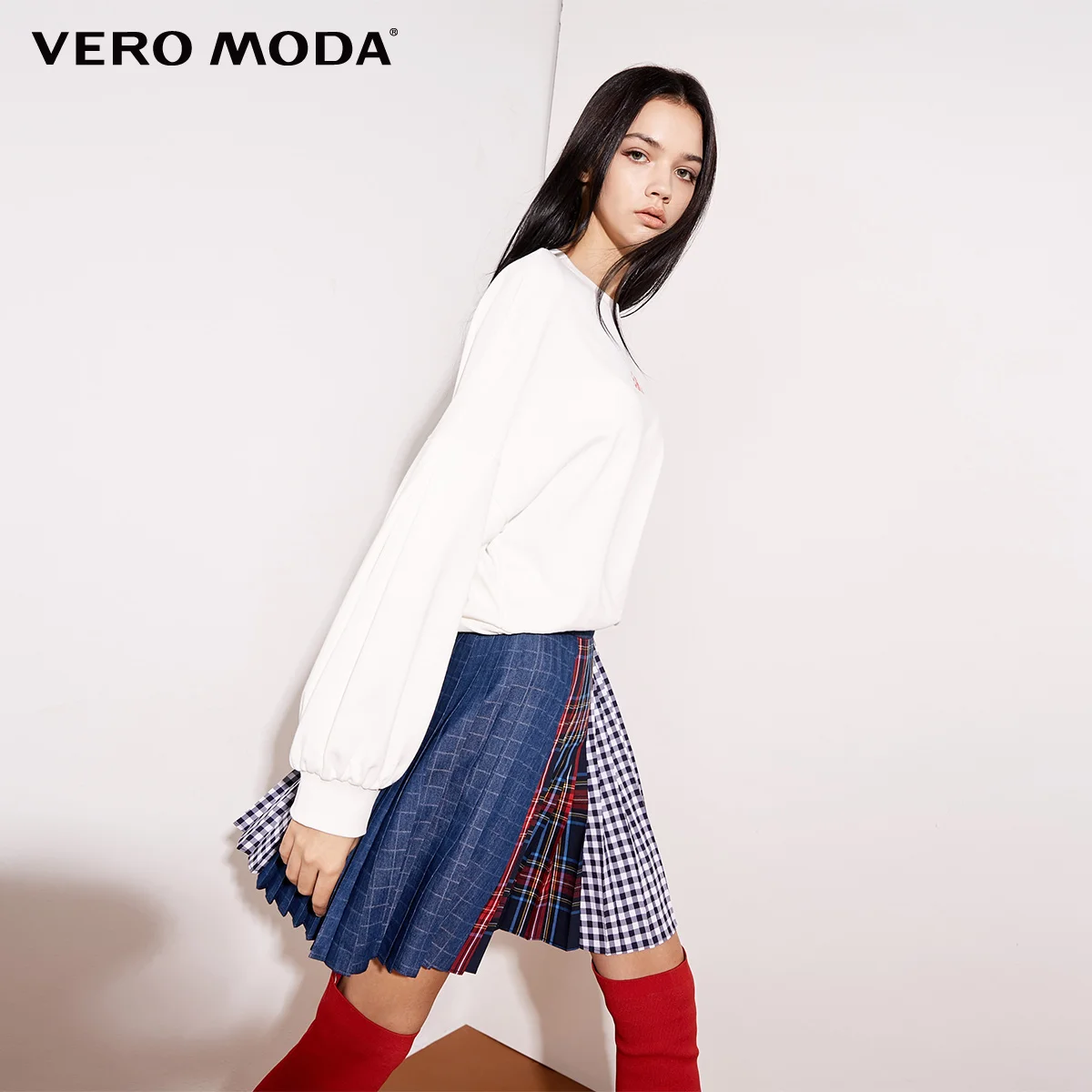 Vero Moda Новое поступление уличная Женская толстовка с принтом и короткими рукавами на шнуровке | 318433505 - Color: Snow white
