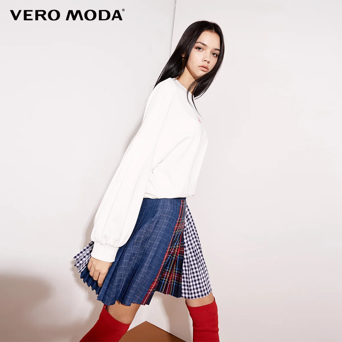 Snow white Vero Moda Новое поступление уличная Женская толстовка с принтом и короткими рукавами на шнуровке | 318433505 - Color: Snow white