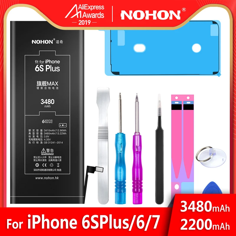 Nohon аккумулятор для Apple iPhone 6S 6 S Plus 6 7 6splus iPhone6 iPhone7 6G 7G батарея Замена высокой емкости батареи мобильного телефона Bateria