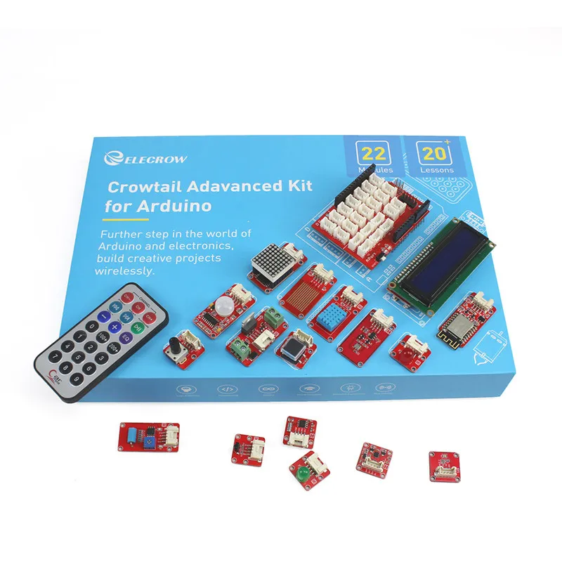 Elecrow Crowtail Advanced Kit For Arduino Starters Kit Diy Maker Programming Leaning Kit With 22 Modules For Building Projects Kit For Arduino Kit Diykit Kits Aliexpress