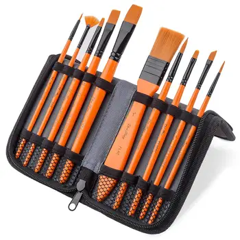 

Artist Paint Brush Set Nylon Brushes for Acrylic 10 Different Sizes Oil Brush Wood 10pcs / Bag > 3 Years Old