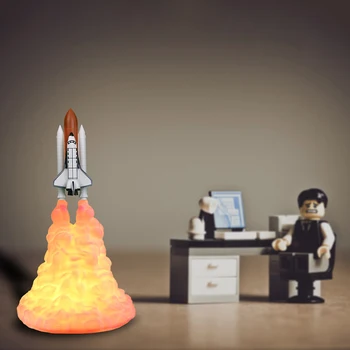 

Space Shuttle Lamp and Moon lamps In Night Light By 3D Print For Space Lovers Rocket Lamp home decoration accessories