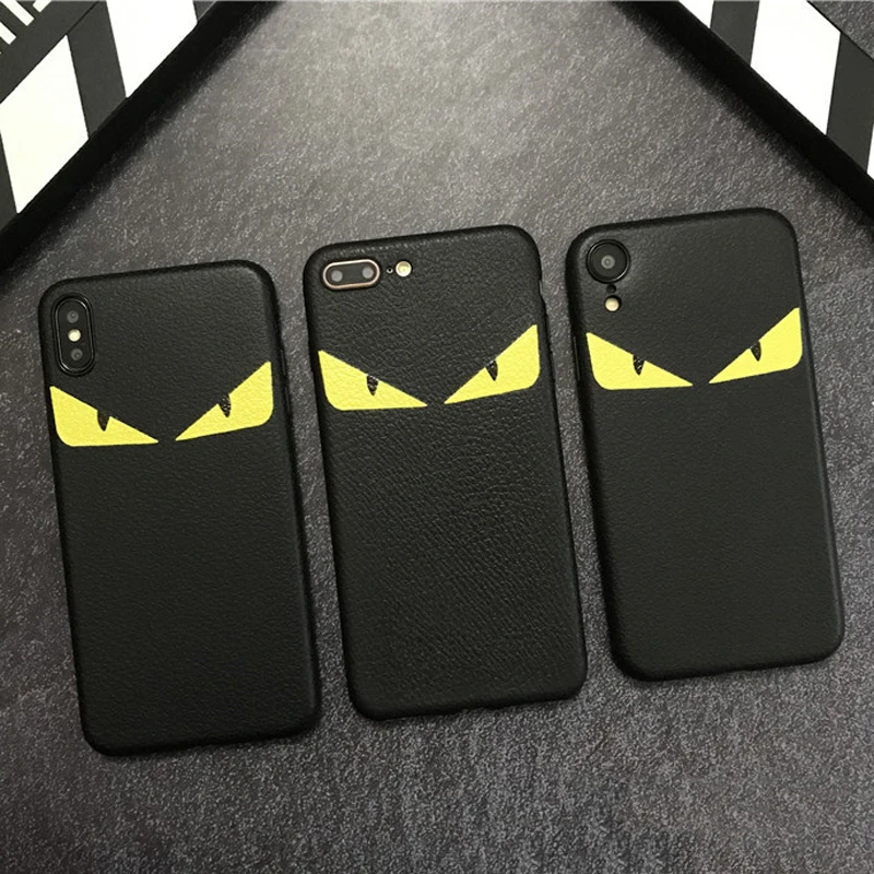 

Fashion Italy Brand Devil Eyes Couples Phone Case for iPhone 6 6S 7 8 Plus Trend Leather Cover Coque for iPhone X 10 XR XS MAX