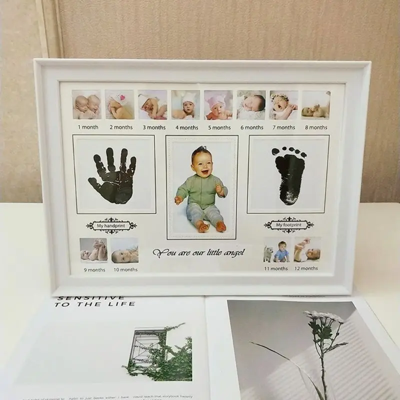 Детская фоторамка с отпечатком руки и чернилами для украшения новорожденных, подарок для детей, сувениры