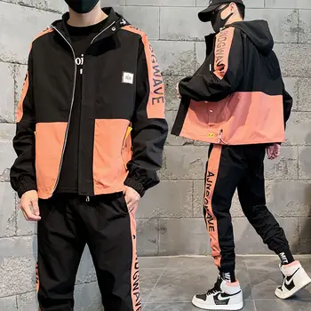 

Spring suit for male students Korean fashion new functional suit loose casual sportswear suit trendy men's wear