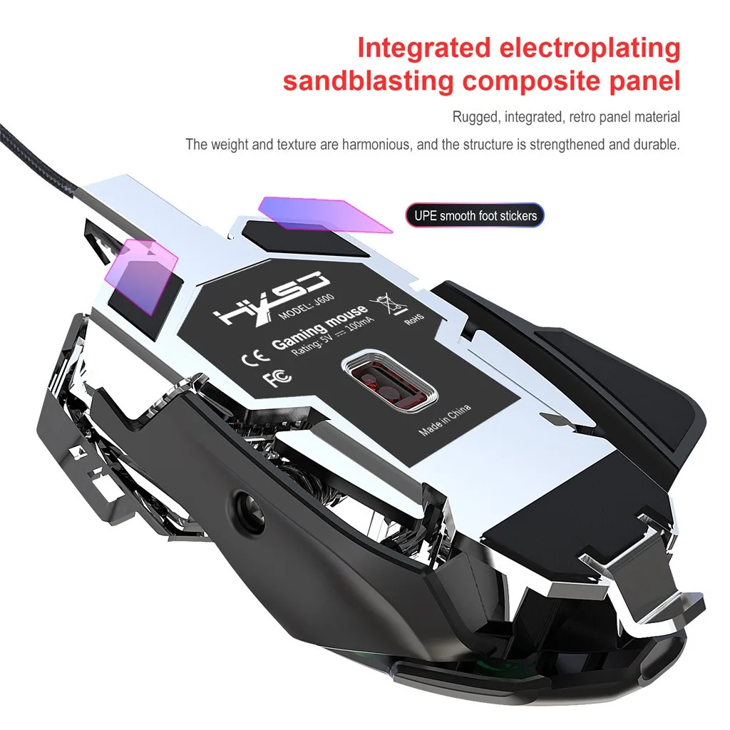 Игровая мышь проводная USB dpi Регулируемая макро программируемая мышь геймерская оптическая профессиональная RGB Mause игровая мышь для ПК компьютера