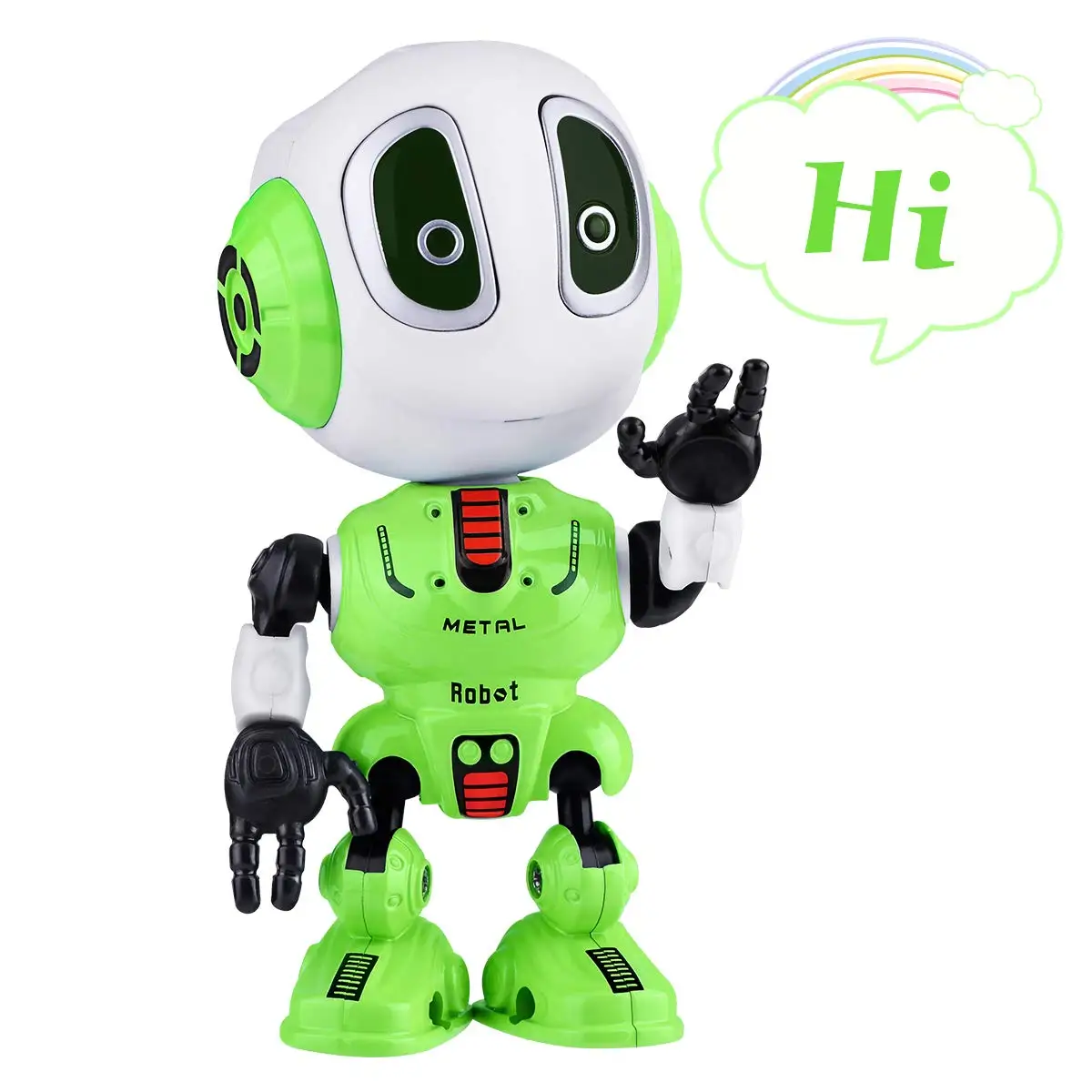 Металлические говорящие роботы для детей с крутым звуком и сенсорным чувствительным светодиодный гибким корпусом для детей